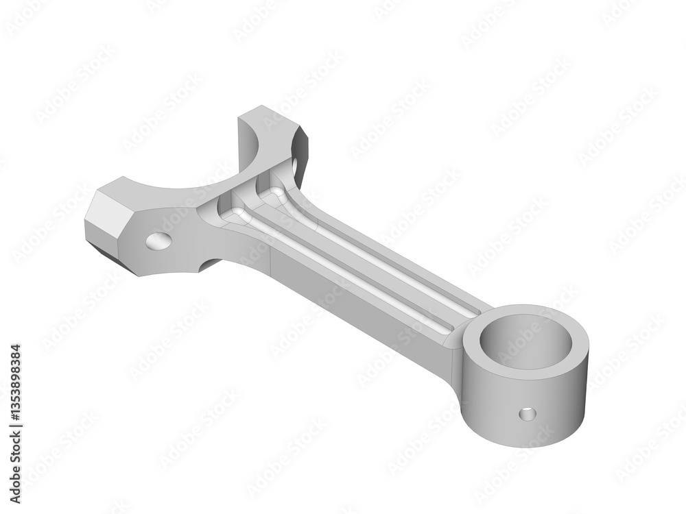 connecting rod technical drawing , structural design strategies, engine parts, model exercises connecting rod technical drawing , structural design strategies, engine parts, model exercises