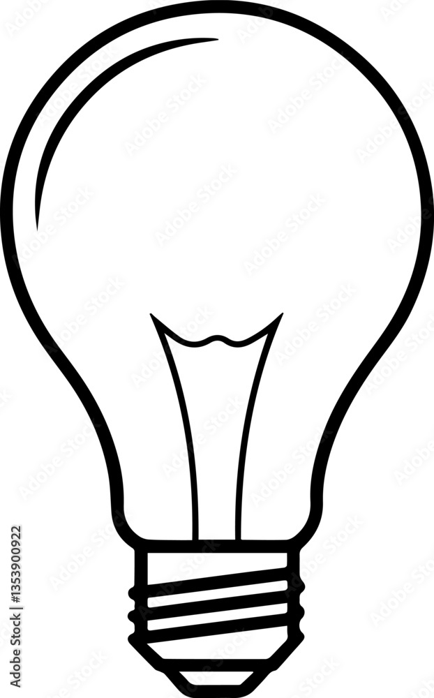 Obraz premium light bulb outline vector illustration