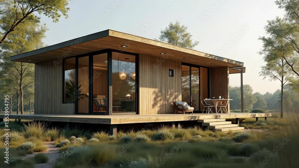 tiny modern wood house