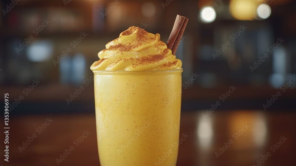 Autumn Elixir: A refreshing pumpkin spice drink, crowned with whipped cream and a cinnamon stick garnish, evokes the comforting warmth of fall. Capturing a visually appealing and delicious drink. Autumn Elixir: A refreshing pumpkin spice drink, crowned with whipped cream and a cinnamon stick garnish, evokes the comforting warmth of fall. Capturing a visually appealing and delicious drink.
