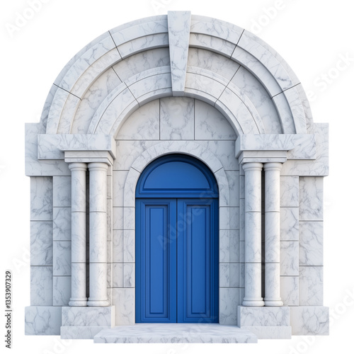 Classic Archway with Blue Double Door
