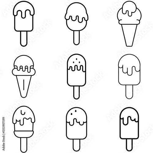 set of ice cream icons