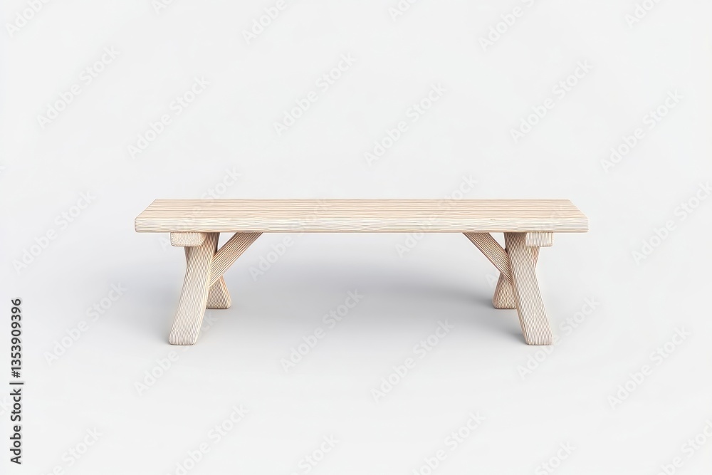 Simple, light-colored wooden bench Simple, light-colored wooden bench