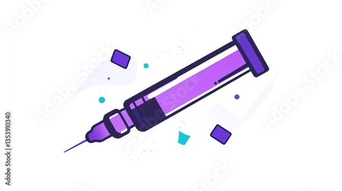 Syringe graphic design, medical illustration, abstract background