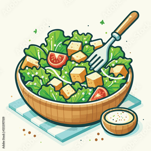 healthy, lunch, food, cheese, meal, lettuce, fresh, salad, green, gourmet, bread, parmesan, delicious, sauce, vegetable, dinner, caesar, bowl, chicken, appetizer, cuisine, dish, crouton, grilled, plat