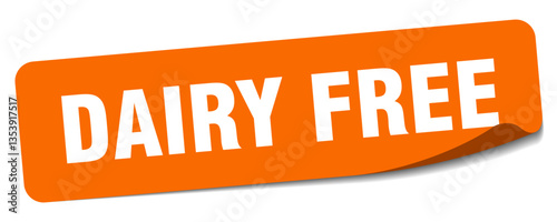 dairy free sticker. dairy free label