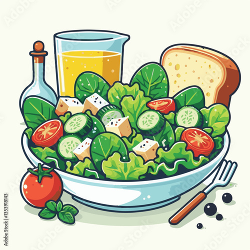 healthy, lunch, food, cheese, meal, lettuce, fresh, salad, green, gourmet, bread, parmesan, delicious, sauce, vegetable, dinner, caesar, bowl, chicken, appetizer, cuisine, dish, crouton, grilled, plat