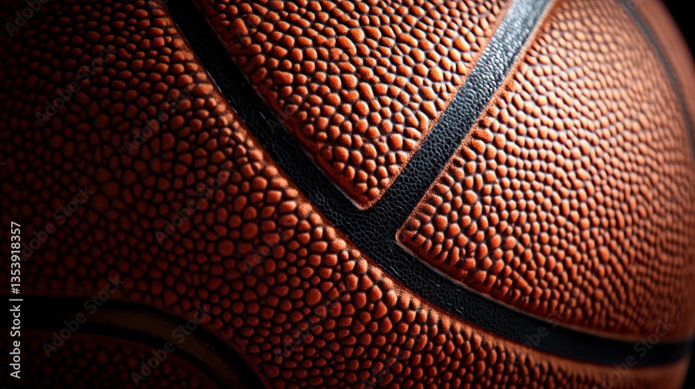 Obraz premium Close-Up of a Textured Basketball Surface