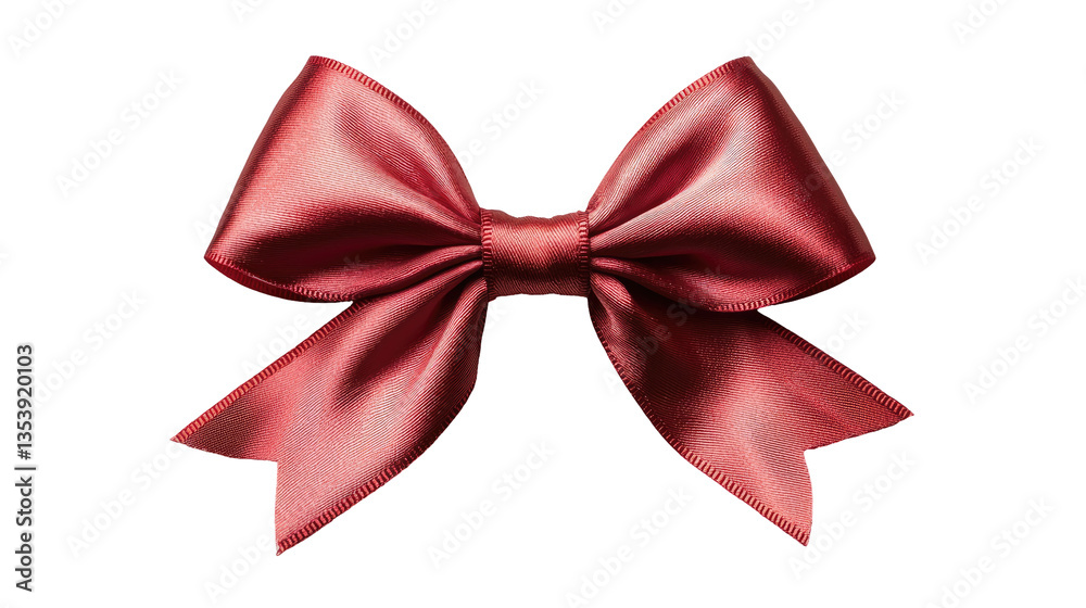 Red gift bow with multiple loops, isolated on transparent background Red gift bow with multiple loops, isolated on transparent background
