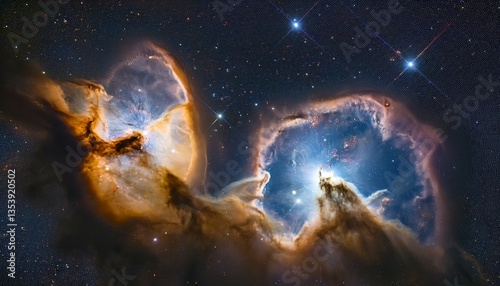 the m42 and m43 nebulae in the orion constellation