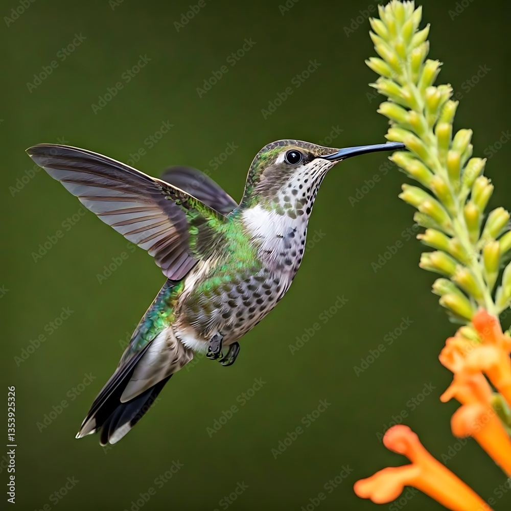 Obraz premium Hummingbird on a branch real seen.