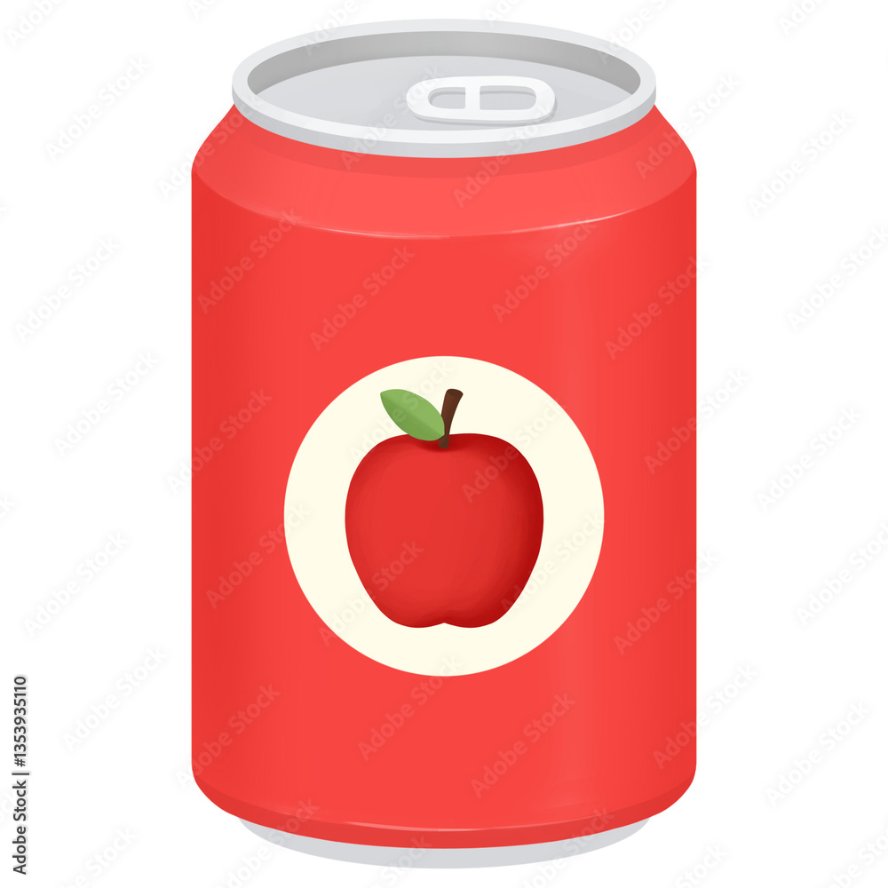 Colorful Canned red apple juice illustration Colorful Canned red apple juice illustration