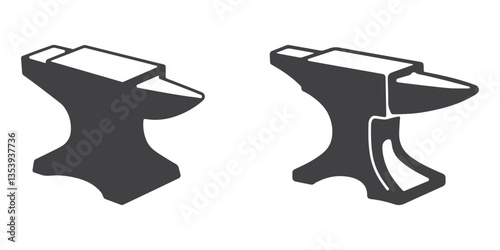 Anvil Icons Silhouette Vector Set