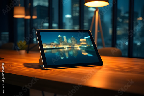 Modern Office Setup Laptop Monitor