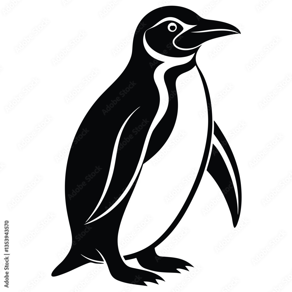 Fototapeta premium penguin black silhouette