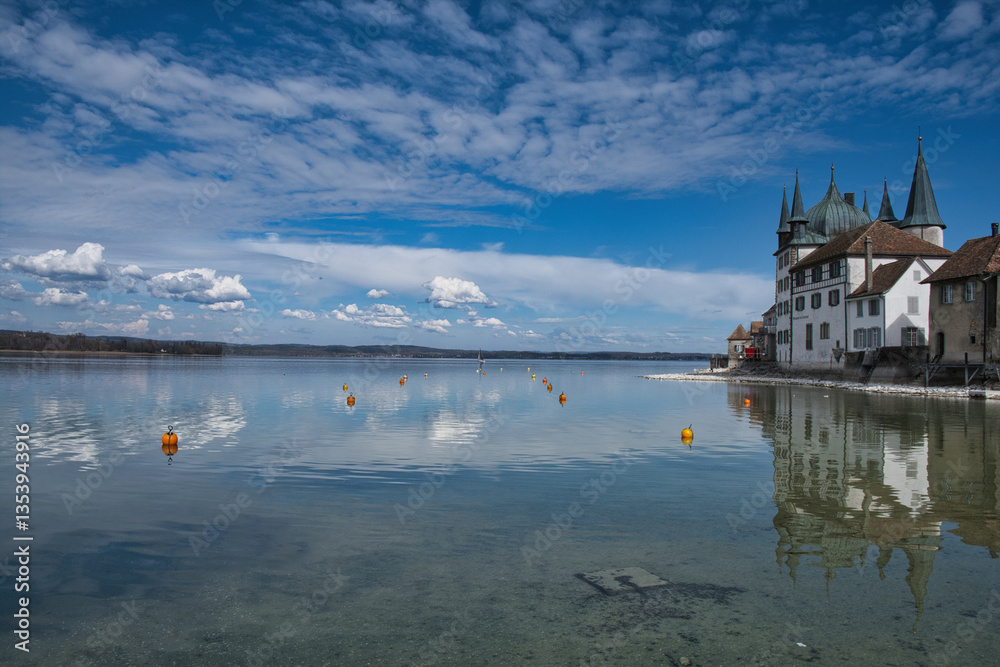 Obraz premium Bodensee, am Untersee bei Steckborn
