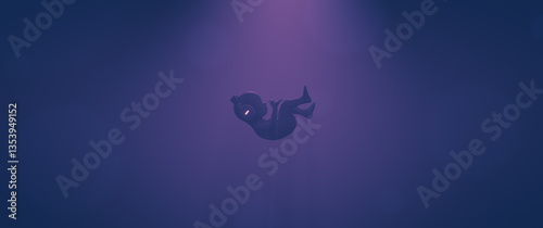 Illustration of a baby wearing headphones