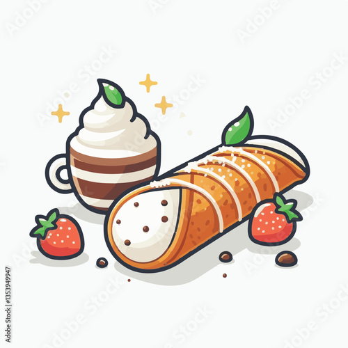 dessert, pastry, sweet, cannoli, food, chocolate, cream, italian, delicious, gourmet, bakery, traditional, italy, cannolo, background, sicily, white, creamy, filling, breakfast, cheese, baked, crust, 