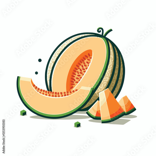 fruit, cantaloupe, melon, juicy, organic, ripe, fresh, food, background, healthy, dessert, sweet, diet, summer, cut, nutrition, vegetarian, green, natural, delicious, isolated, raw, orange, tasty, vit