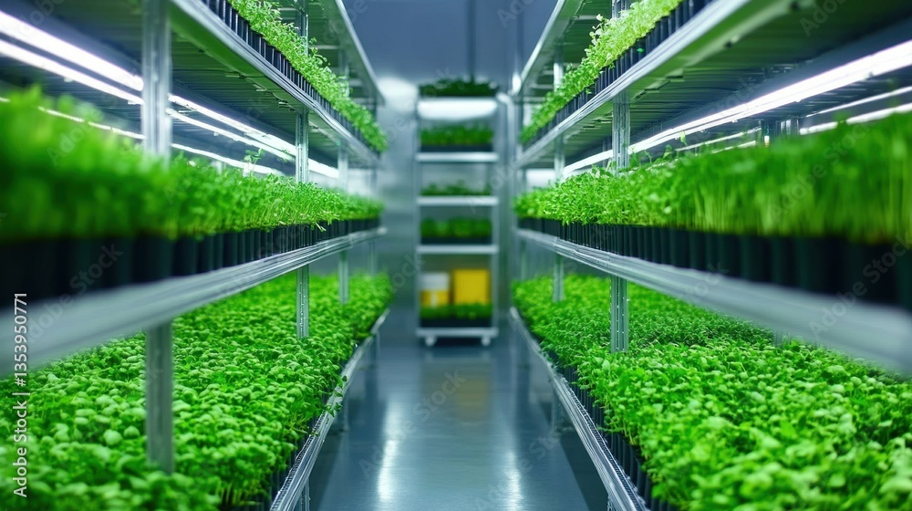 A small scale vertical farm located in an urban setting, showcasing sustainable agriculture and innovative design. A small scale vertical farm located in an urban setting, showcasing sustainable agriculture and innovative design.