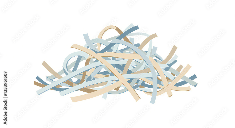 pile of shredded paper strips for recycling 
