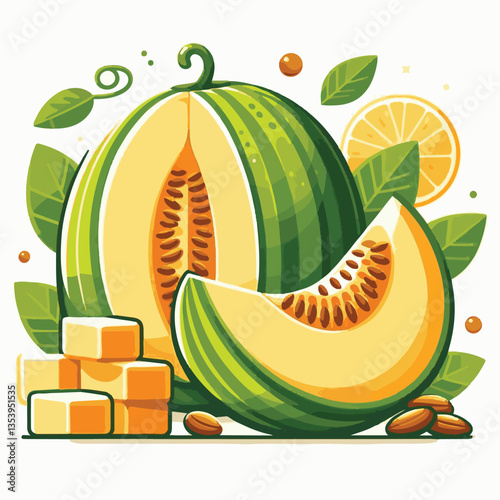 fruit, cantaloupe, melon, juicy, organic, ripe, fresh, food, background, healthy, dessert, sweet, diet, summer, cut, nutrition, vegetarian, green, natural, delicious, isolated, raw, orange, tasty, vit