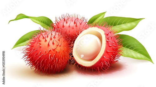 Rambutan fruit isolated on white background