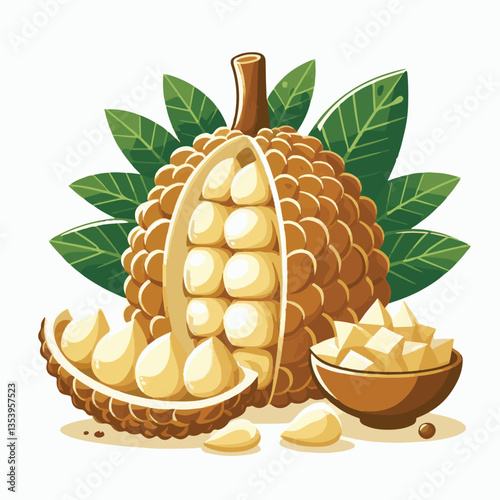 cempedak, fresh, asian, food, fruit, ingredient, sweet, yellow, tropical, exotic, asia, healthy, tasty, background, delicious, raw, organic, tropical fruit, green, natural, nature, closeup, agricultur