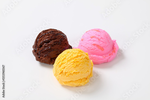 Three scoops of ice cream