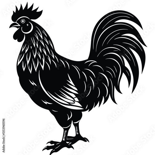 rooster drawing silhouette