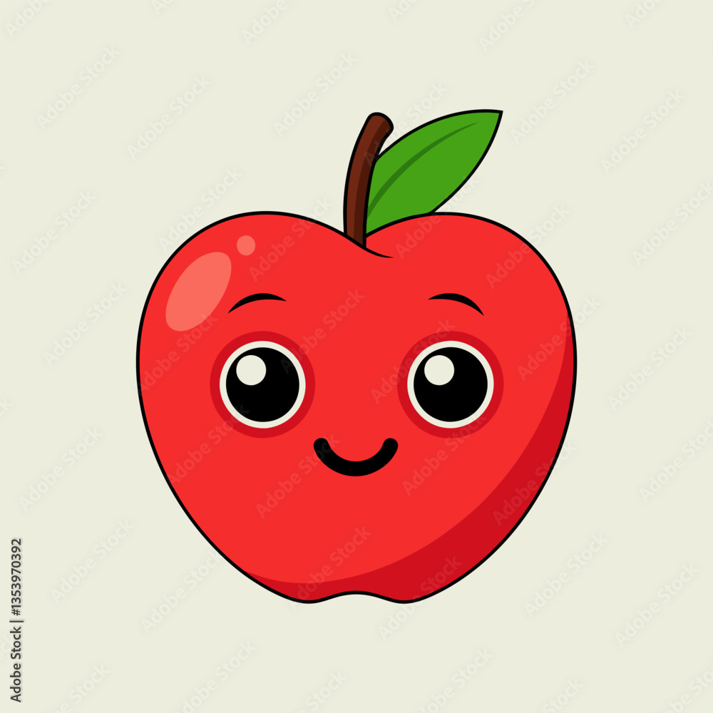 Funny red apple with round eyes Funny red apple with round eyes