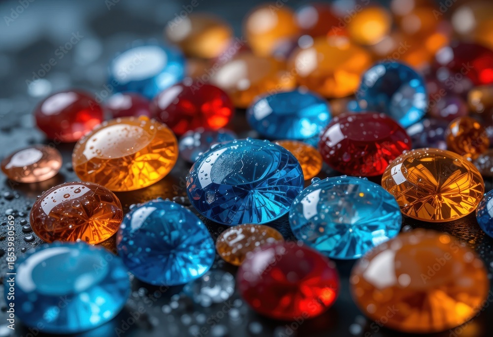 Vibrant Gemstones Background Shiny Jewels Red Blue Orange Facet Decor Bright Luxury Glossy Design Vibrant Gemstones Background Shiny Jewels Red Blue Orange Facet Decor Bright Luxury Glossy Design