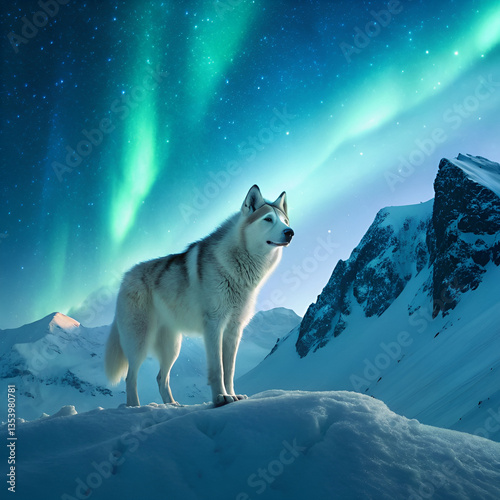 wolf in snow