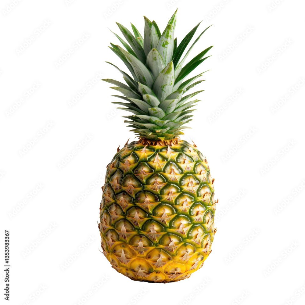 Fototapeta premium Fresh and Juicy Pineapple fruit on a transparent background, showcasing tropical flavor and healthy eating concept