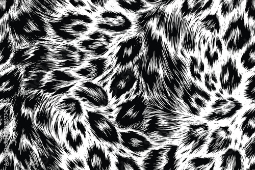 Black and White Abstract Leopard Pattern Seamless Vector