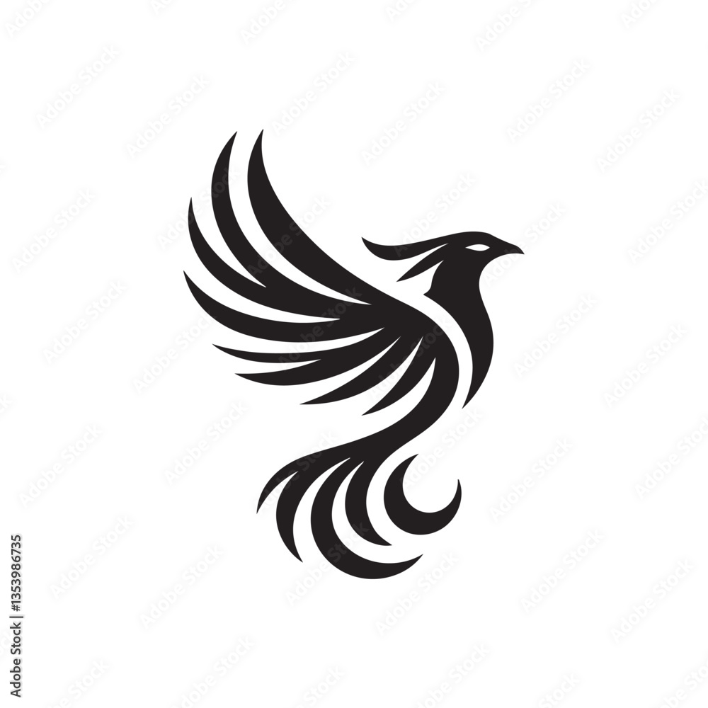 Obraz premium phoenix mark vector silhouette clip art logo design