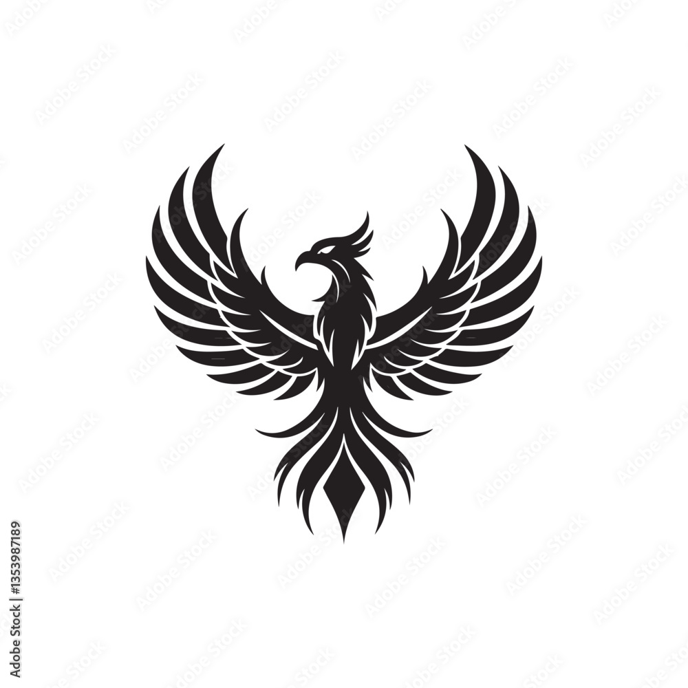 Obraz premium phoenix mark vector silhouette clip art logo design