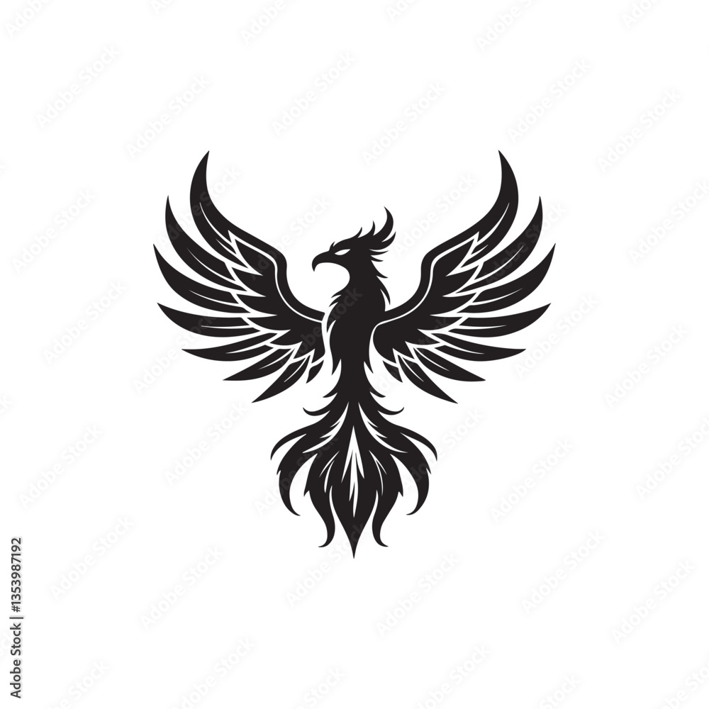 Fototapeta premium phoenix mark vector silhouette clip art logo design