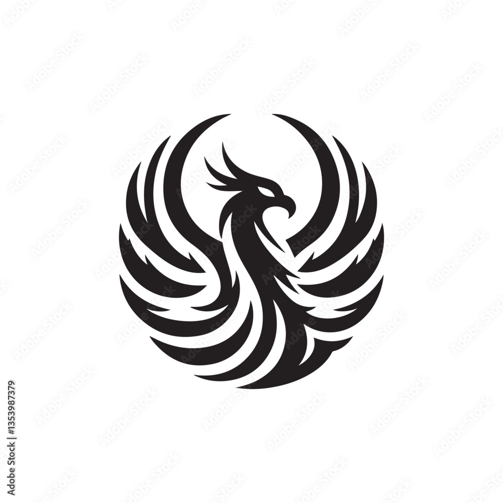 Fototapeta premium phoenix mark vector silhouette clip art logo design