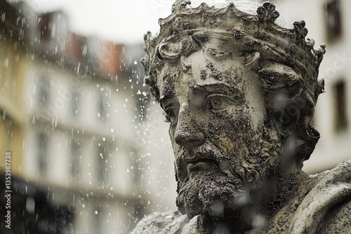 A statue of a man wearing a crown, suitable for historical or regal themed designs
