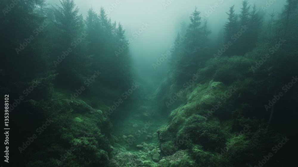 Fototapeta premium Misty Forest Path