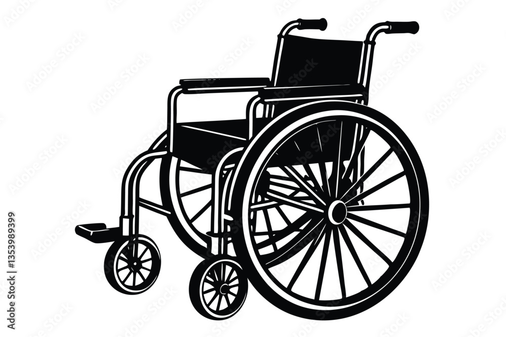 Fototapeta premium wheelchair silhouette shadow black white colors