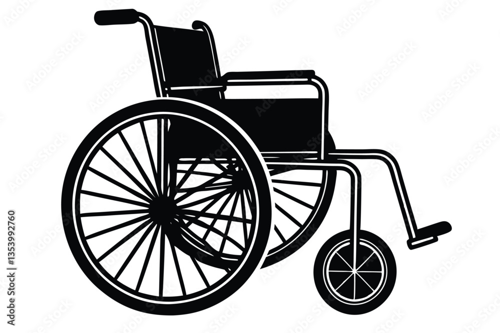 silhouette wheelchair on white background. Vector illustration silhouette wheelchair on white background. Vector illustration