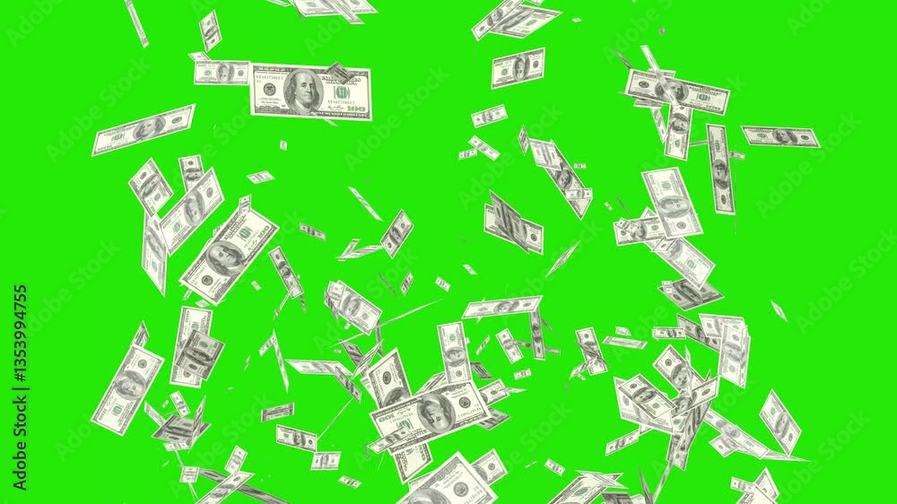 Falling Money Green Screen
