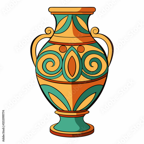 ceramic vase isolated on white