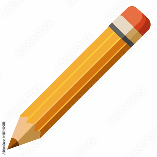 yellow pencil isolated on white