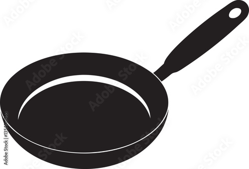 Frying Pan black and white silhouette 