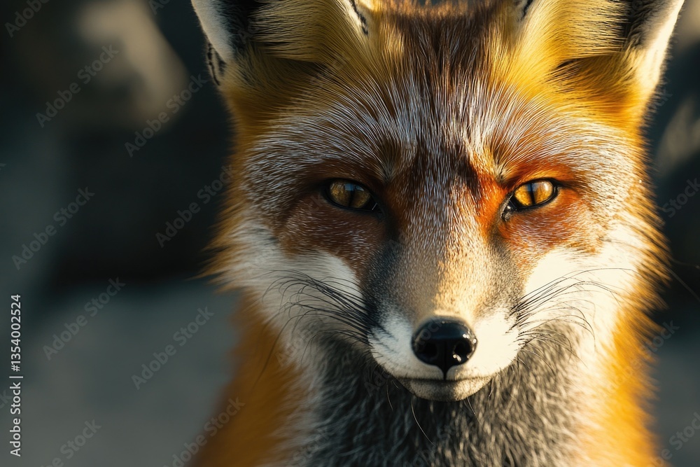 Fototapeta premium A close-up shot of a red fox's face with bright eyes and sharp features