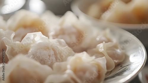 Close-up and high-quality food photography of dumplings
