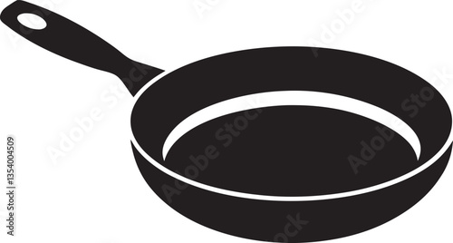 Frying Pan black and white silhouette 